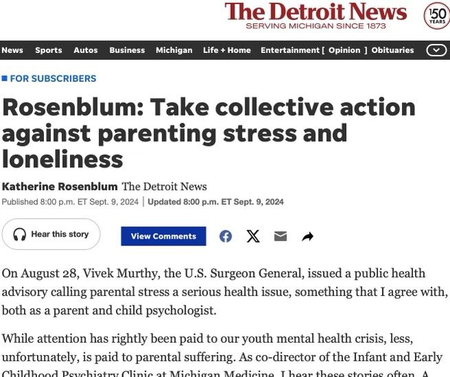 Dr. Kate Rosenblum’s Detroit News Op-Ed Urges Collective Action on ...