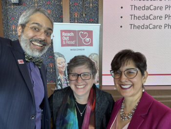 picture of Drs. Rosenblum, Navsaria, and Dr. Lynette Farha, the new CEO of Reach of and Read